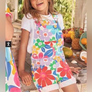 Mini Boden Multicolor Floral Short Overalls, Size 11-12Y